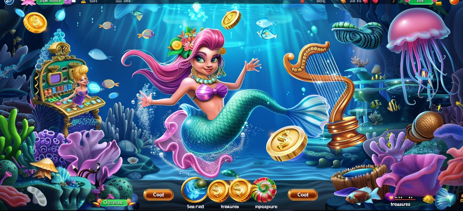 Caça-níqueis de sereia online com tesouros do mar no 58ff cassino