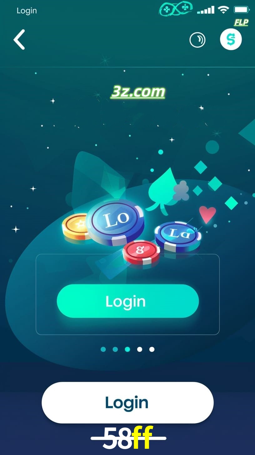 Login no aplicativo de cassino online 58ff Brasil com bônus de boas-vindas